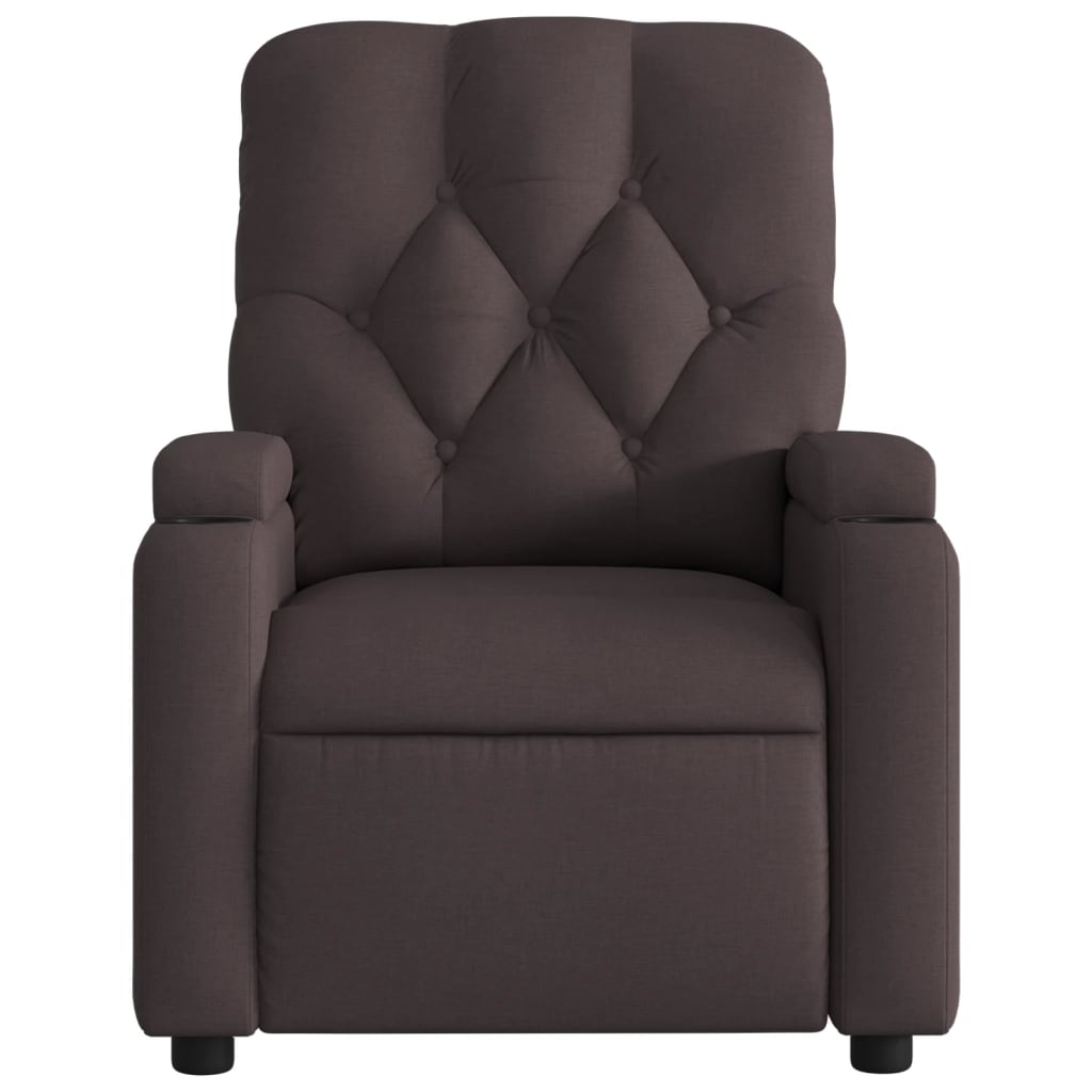 Fauteuil de massage inclinable Marron foncé Tissu - XIOS