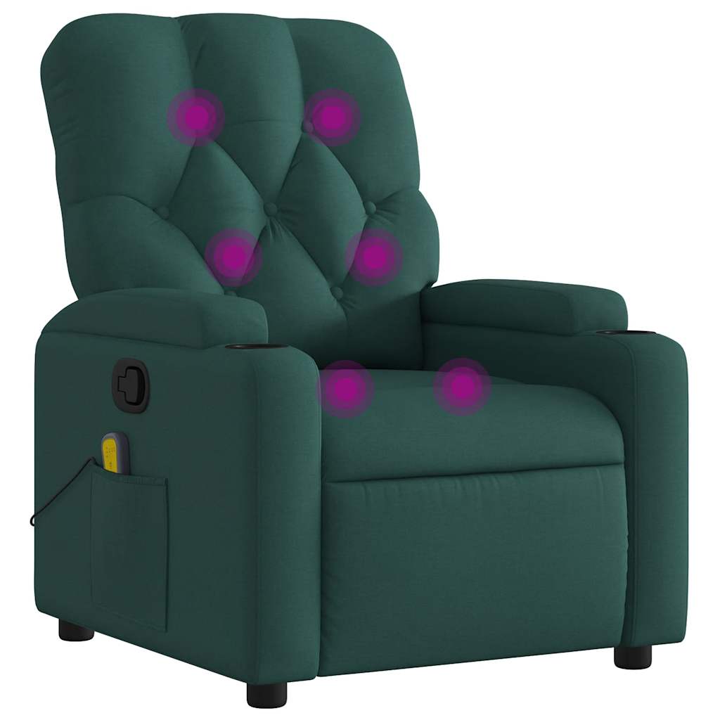 Fauteuil de massage inclinable Vert foncé Tissu - XIOS