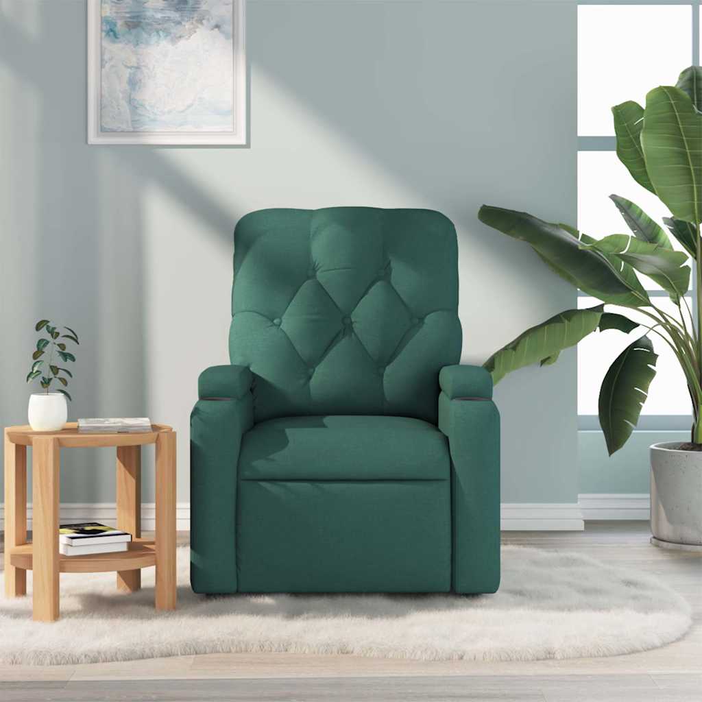 Fauteuil de massage inclinable Vert foncé Tissu - XIOS