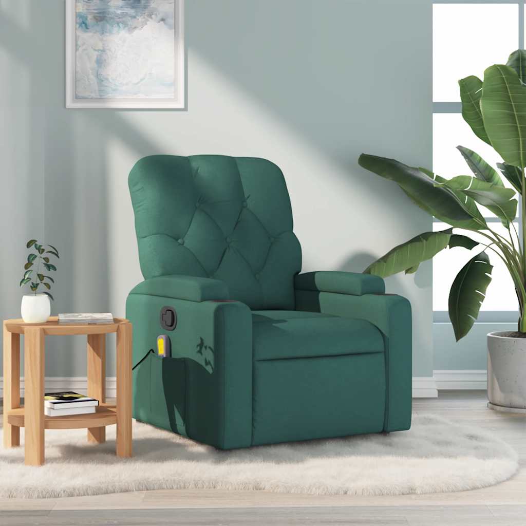 Fauteuil de massage inclinable Vert foncé Tissu - XIOS