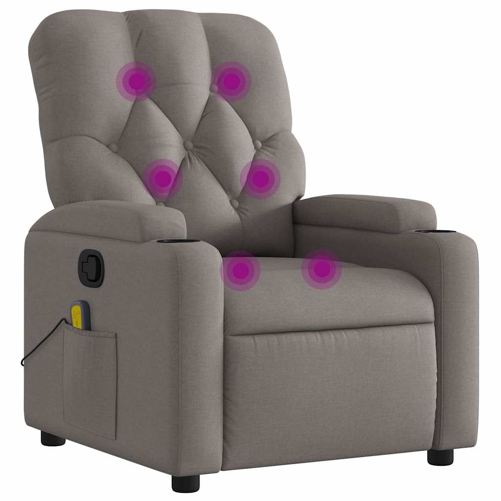 Fauteuil de massage inclinable Taupe Tissu - XIOS