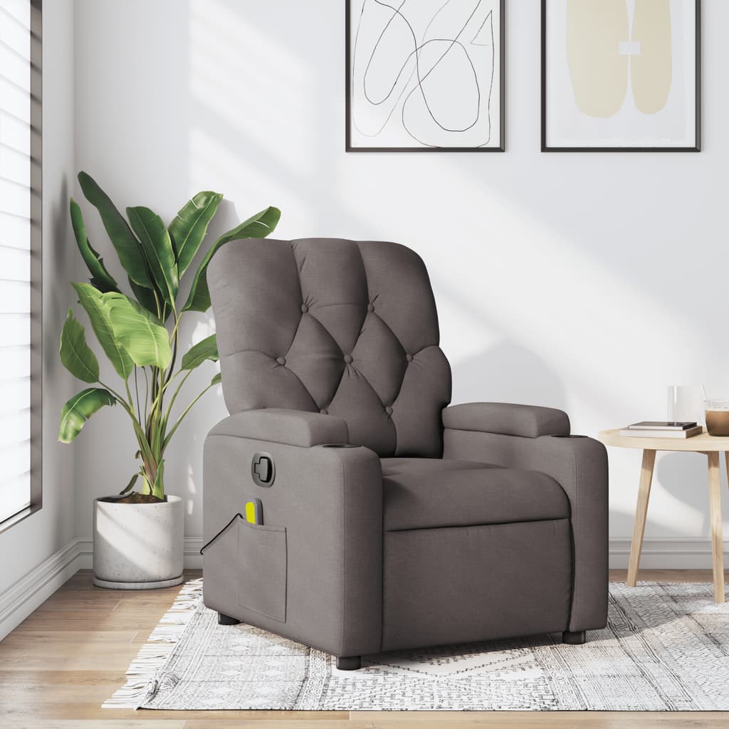 Fauteuil de massage inclinable Taupe Tissu - XIOS