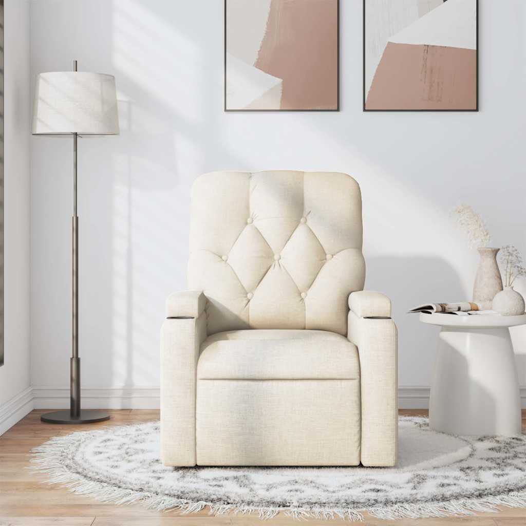 Fauteuil de massage inclinable Crème Tissu - XIOS