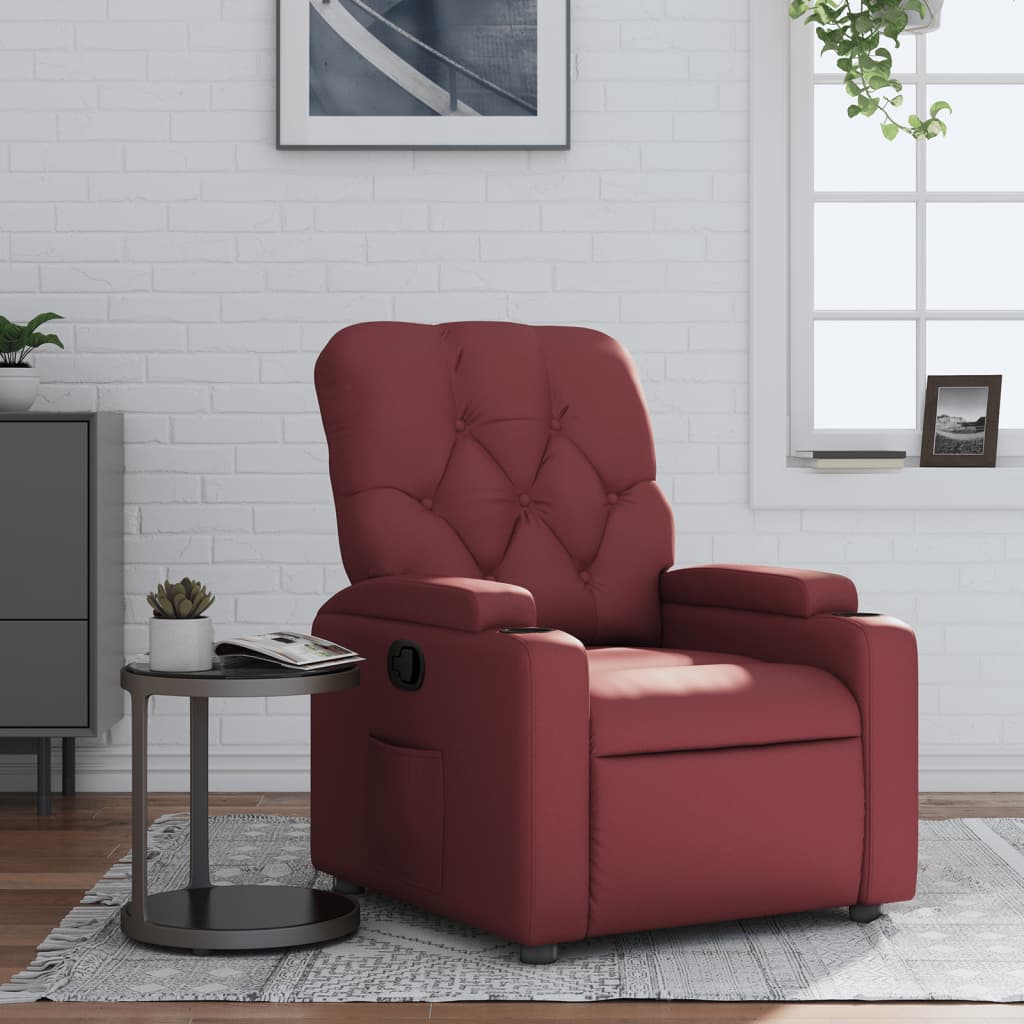Fauteuil inclinable Rouge bordeaux Similicuir - XIOS