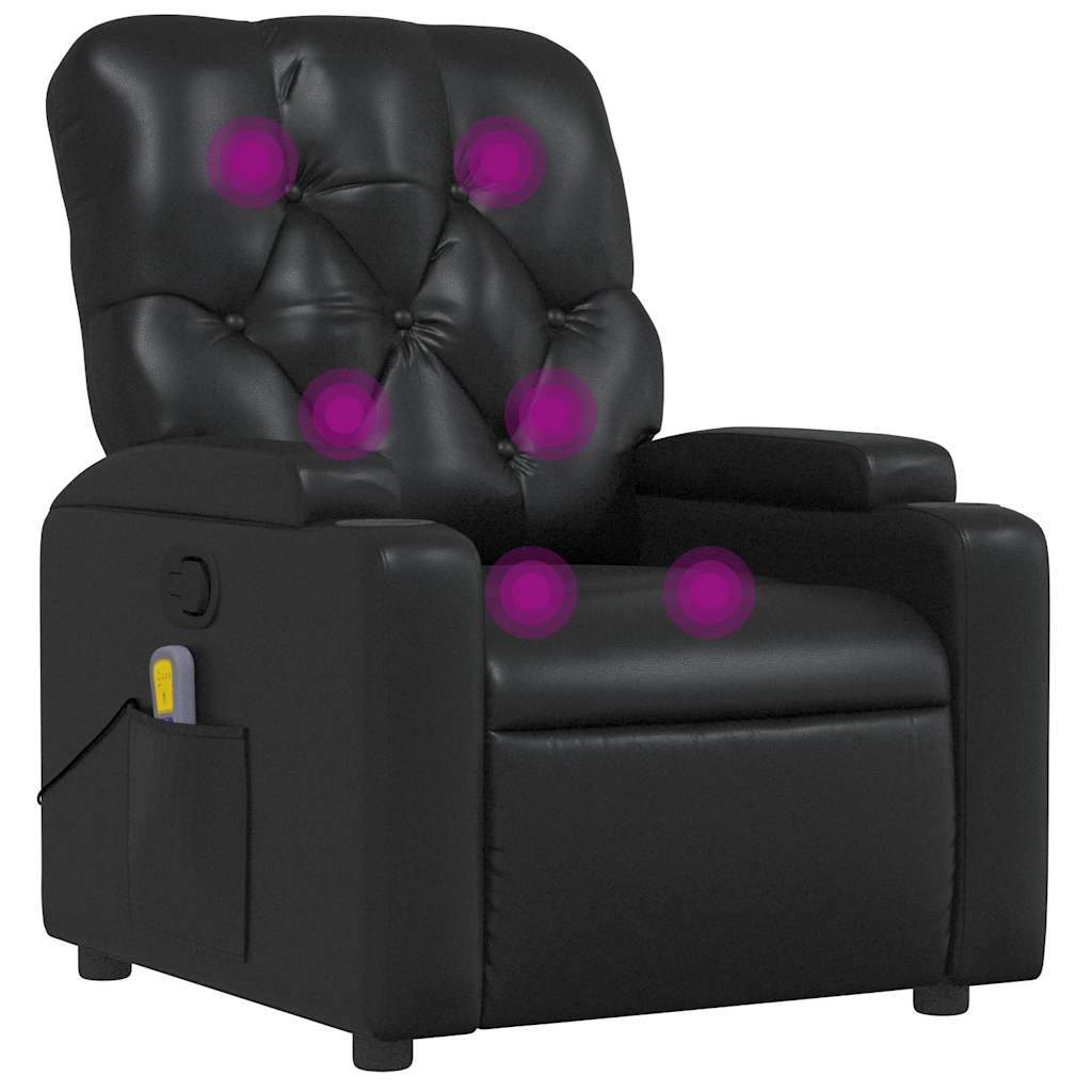 Fauteuil de massage inclinable Noir Similicuir - XIOS