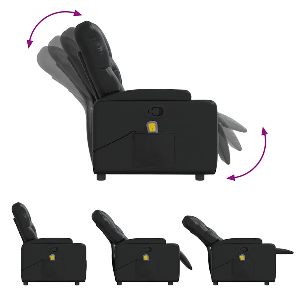 Fauteuil de massage inclinable Noir Similicuir - XIOS