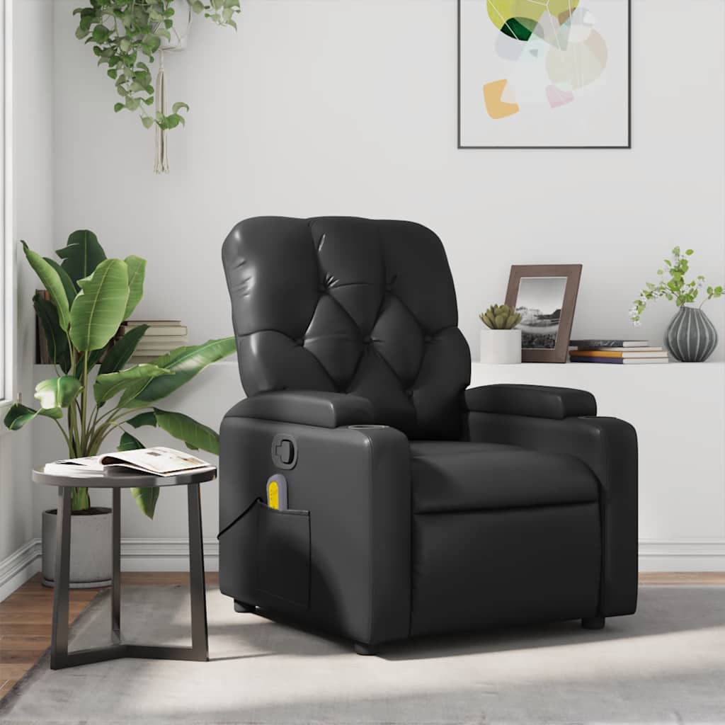 Fauteuil de massage inclinable Noir Similicuir - XIOS