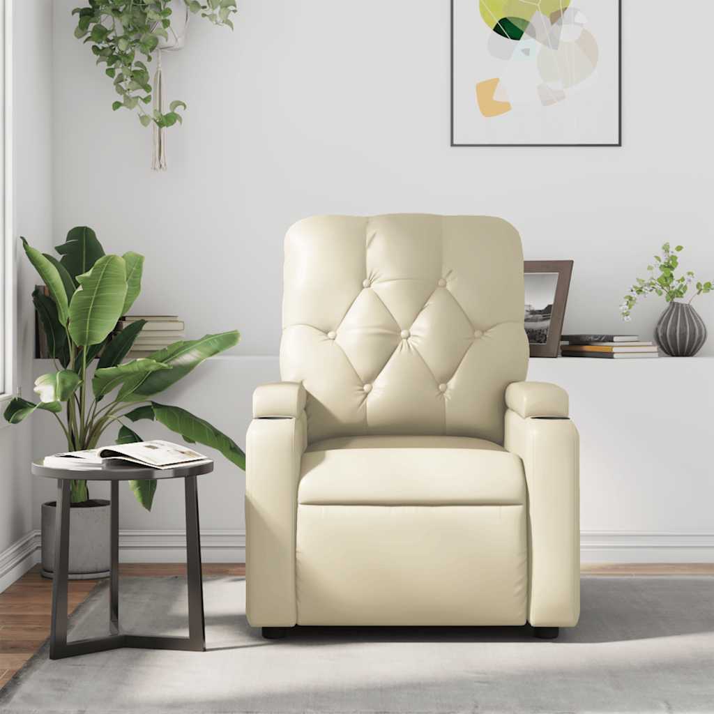 Fauteuil inclinable de massage Crème Similicuir - XIOS