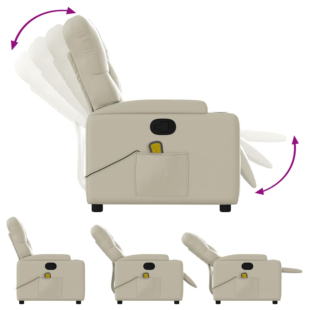 Fauteuil inclinable de massage Crème Similicuir - XIOS