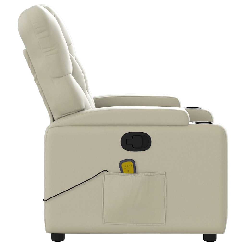 Fauteuil inclinable de massage Crème Similicuir - XIOS