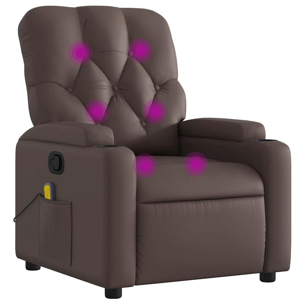Fauteuil de massage inclinable Marron Similicuir - XIOS