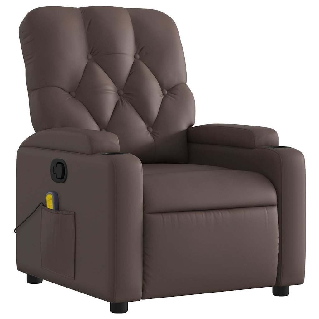 Fauteuil de massage inclinable Marron Similicuir - XIOS