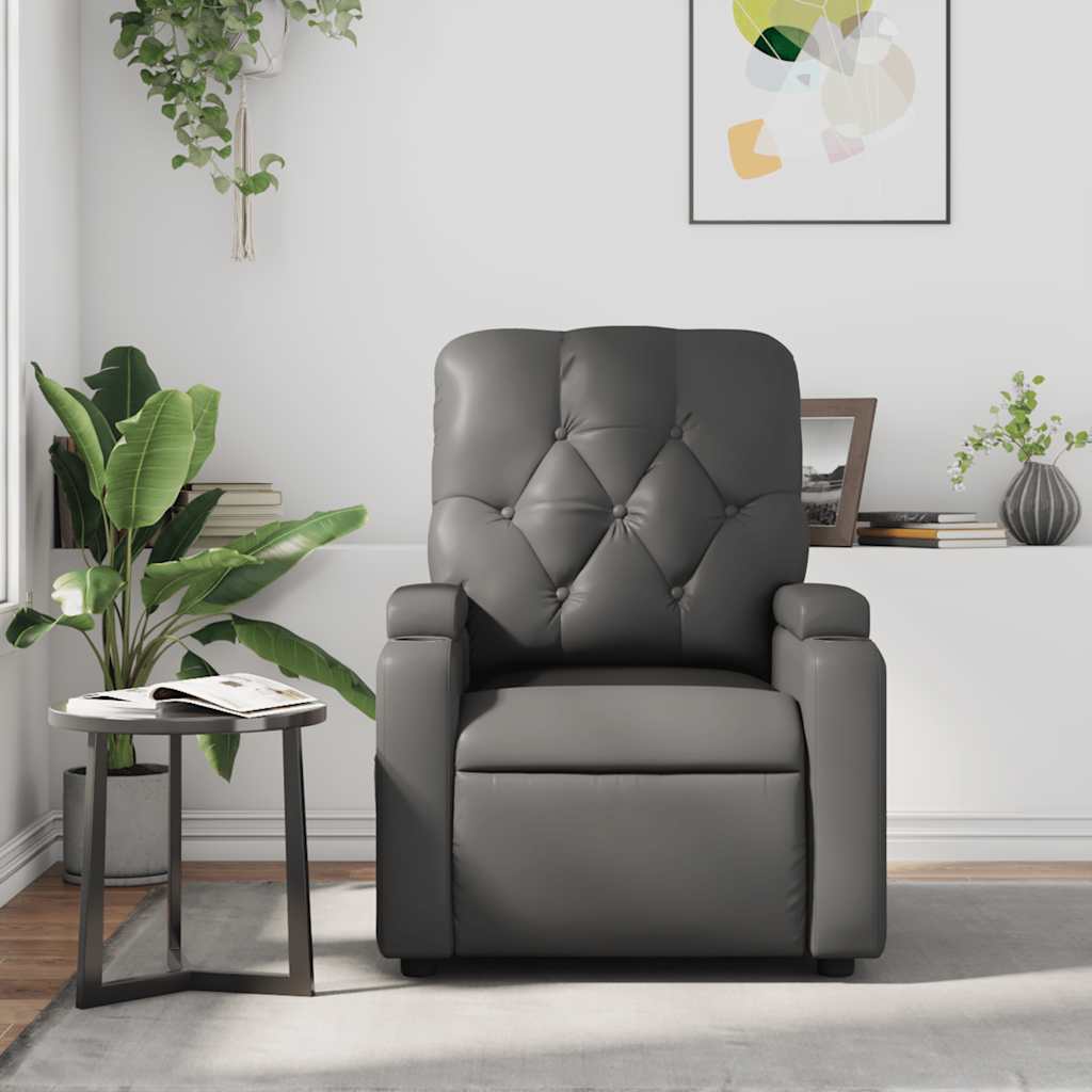Fauteuil de massage inclinable Gris Similicuir - XIOS
