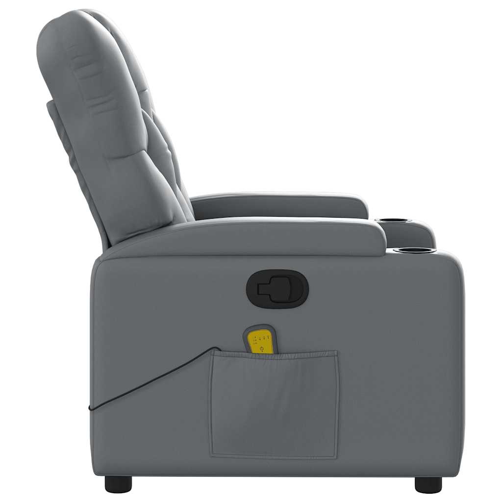 Fauteuil de massage inclinable Gris Similicuir - XIOS