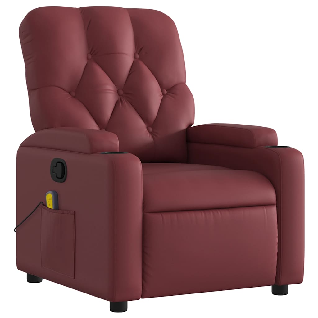 Fauteuil de massage inclinable Rouge bordeaux Similicuir - XIOS