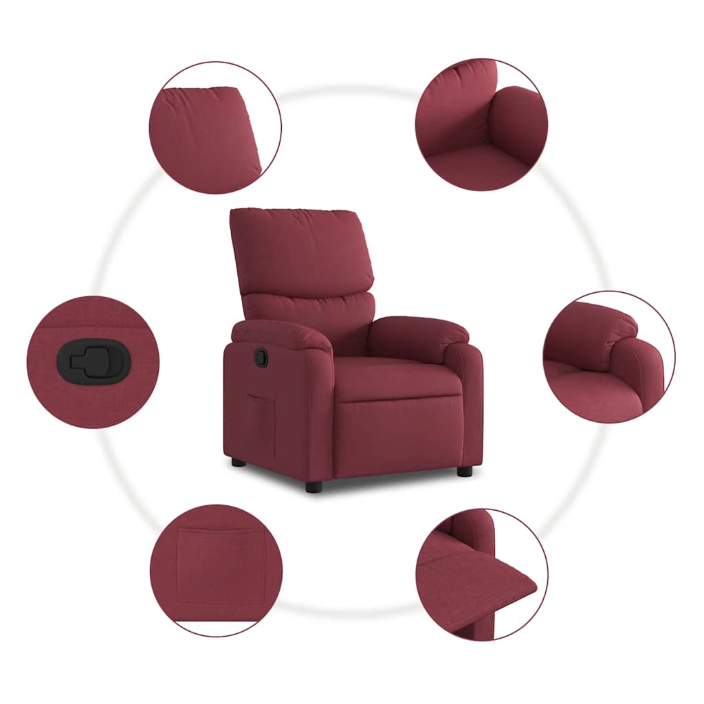Fauteuil inclinable Rouge bordeaux Tissu - XIOS