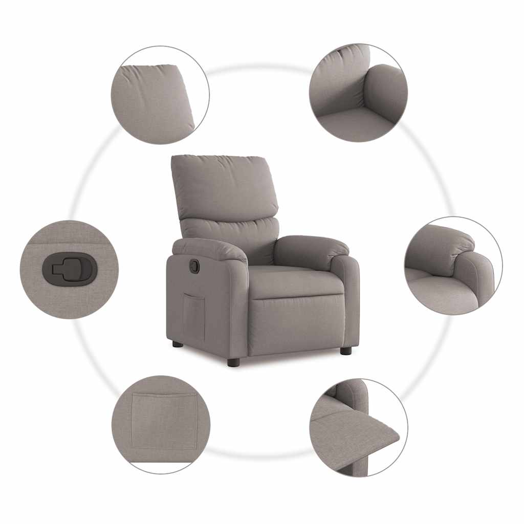 Fauteuil inclinable Taupe Tissu - XIOS