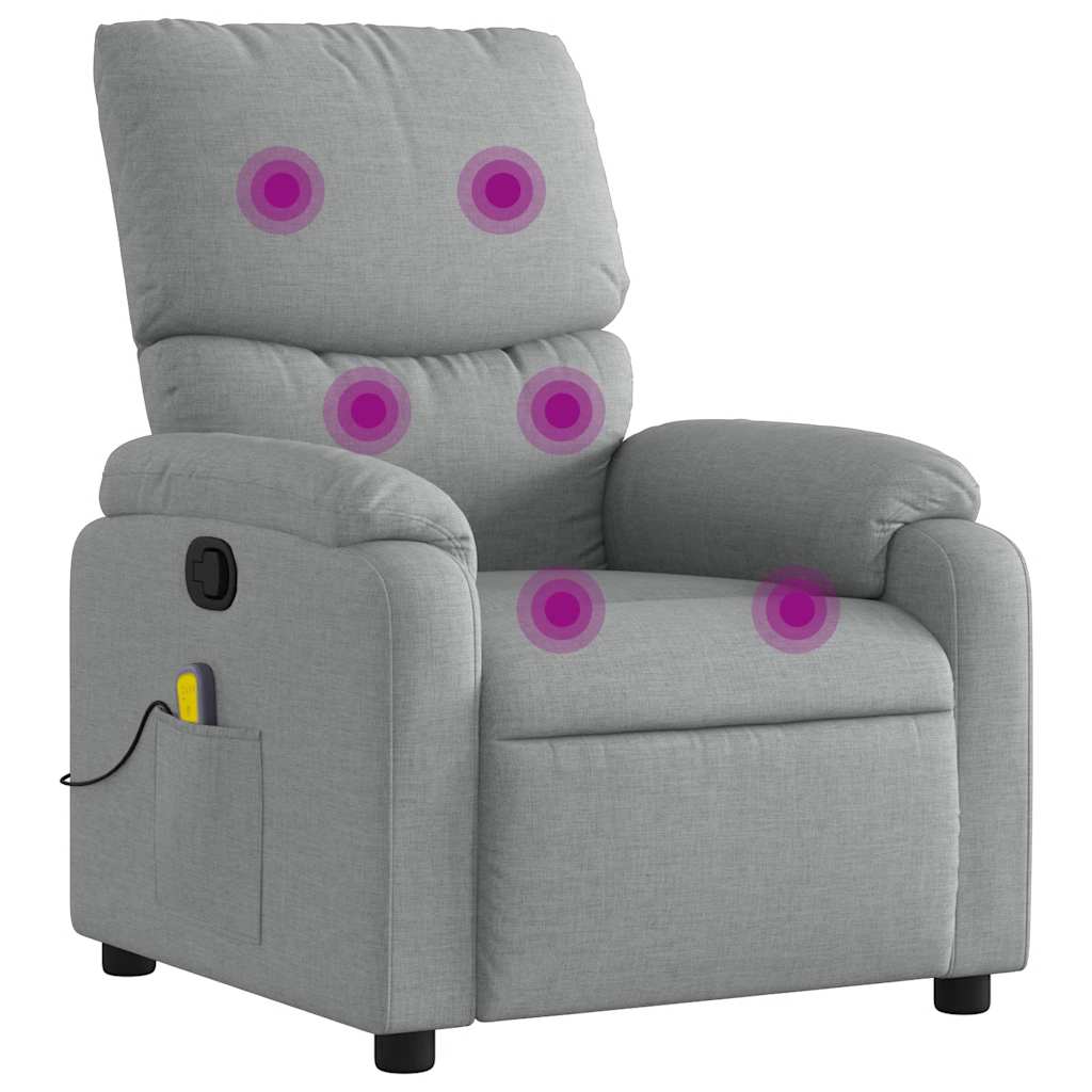 Fauteuil de massage inclinable Gris clair Tissu - XIOS