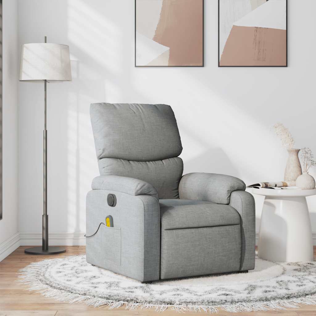 Fauteuil de massage inclinable Gris clair Tissu - XIOS
