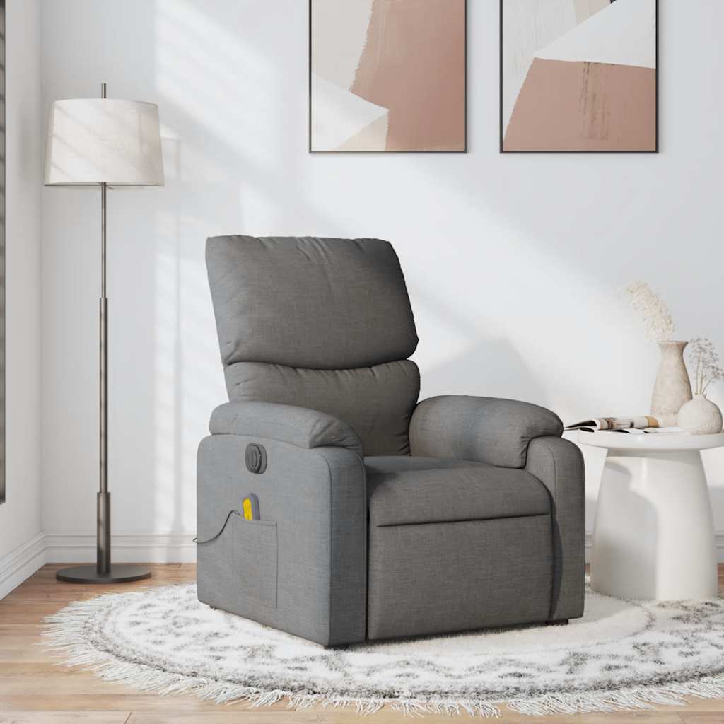 Fauteuil de massage inclinable Gris foncé Tissu - XIOS