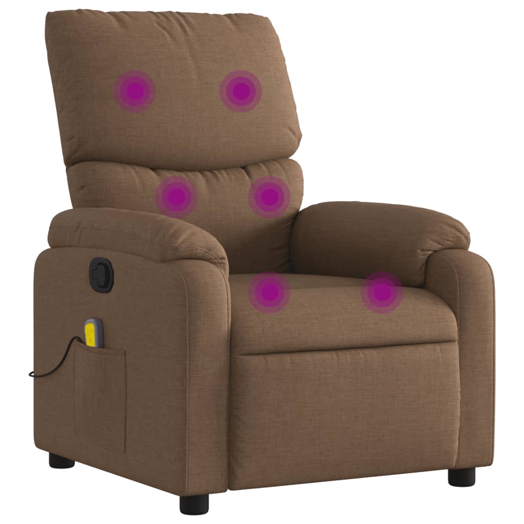 Fauteuil de massage inclinable Marron Tissu - XIOS