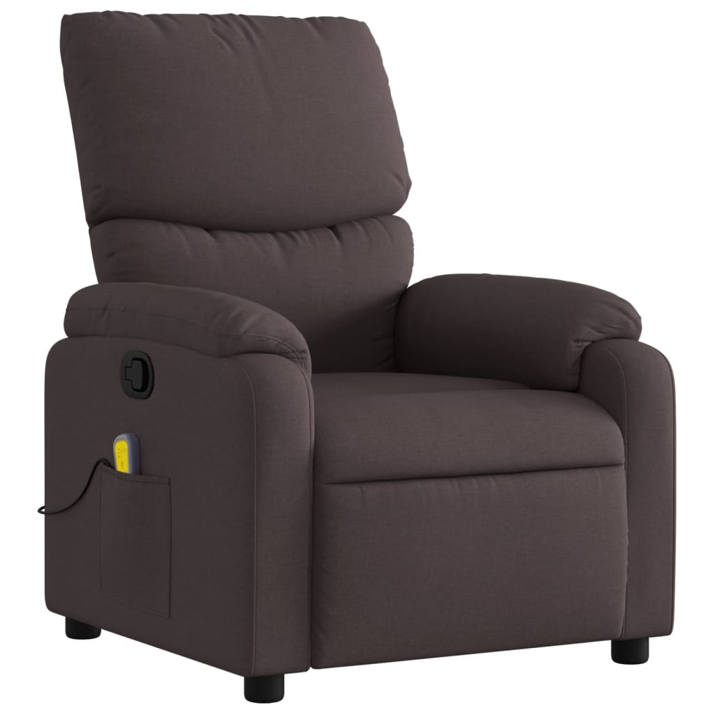 Fauteuil de massage inclinable Marron foncé Tissu - XIOS