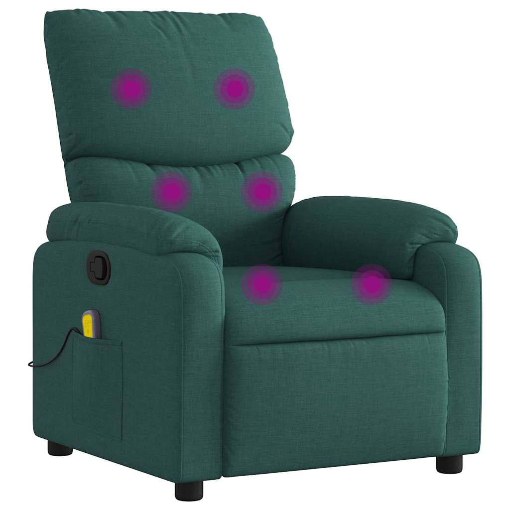 Fauteuil de massage inclinable Vert foncé Tissu - XIOS