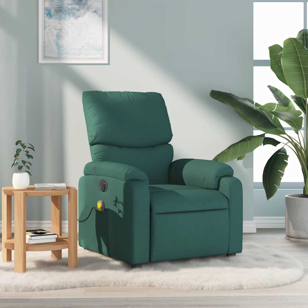 Fauteuil de massage inclinable Vert foncé Tissu - XIOS