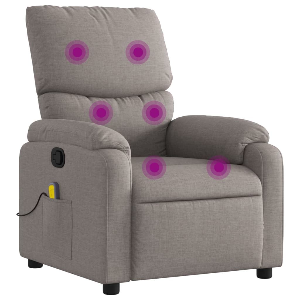 Fauteuil de massage inclinable Taupe Tissu - XIOS