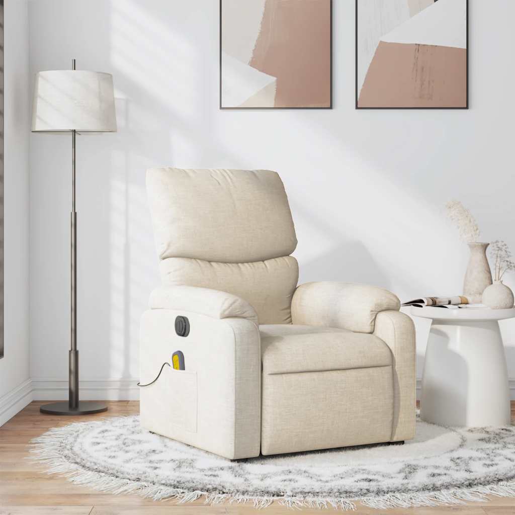 Fauteuil de massage inclinable Crème Tissu - XIOS