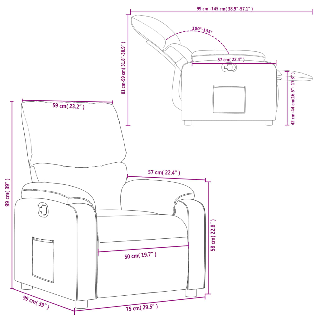 Fauteuil inclinable Crème Similicuir - XIOS