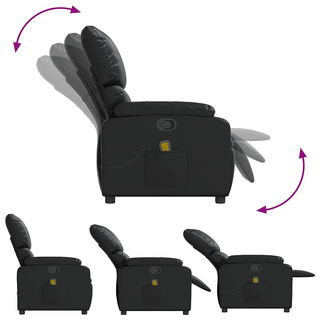 Fauteuil de massage inclinable Noir Similicuir - XIOS