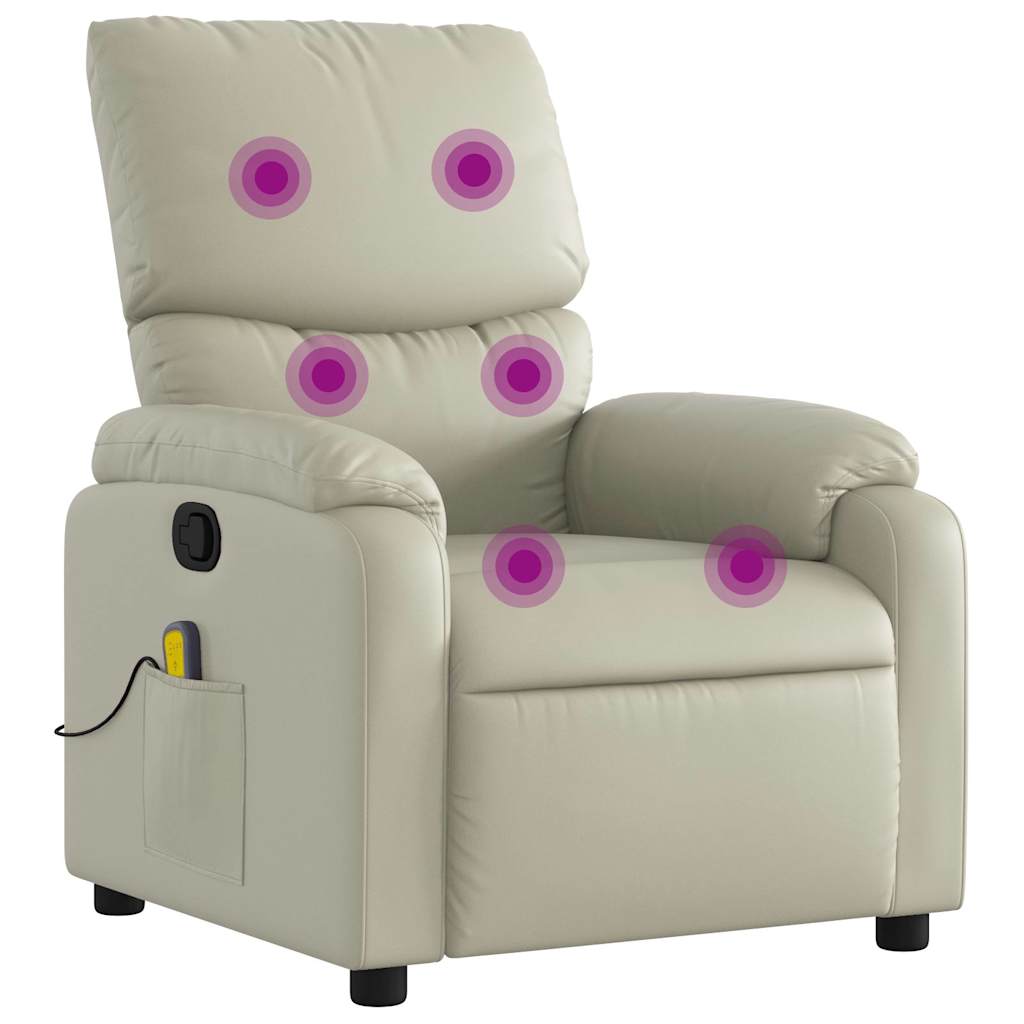Fauteuil inclinable de massage Crème Similicuir - XIOS