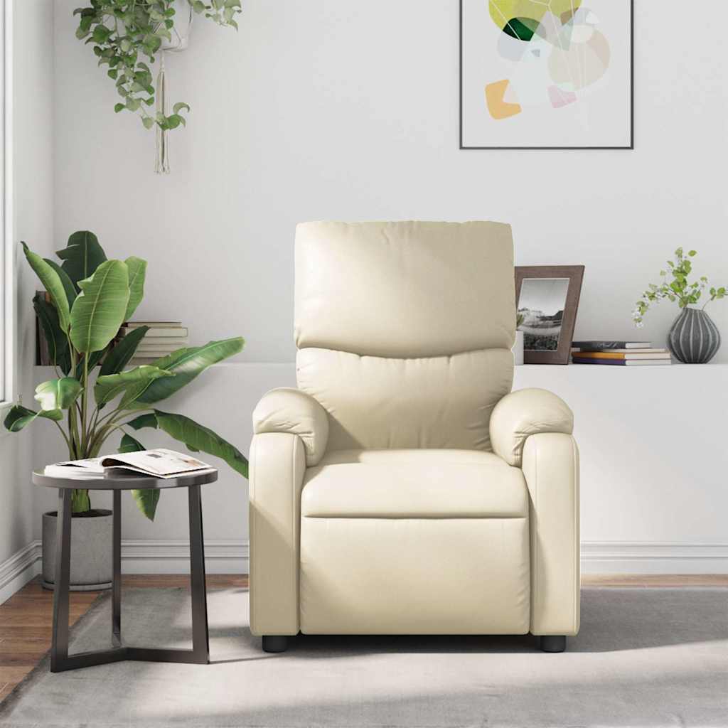 Fauteuil inclinable de massage Crème Similicuir - XIOS