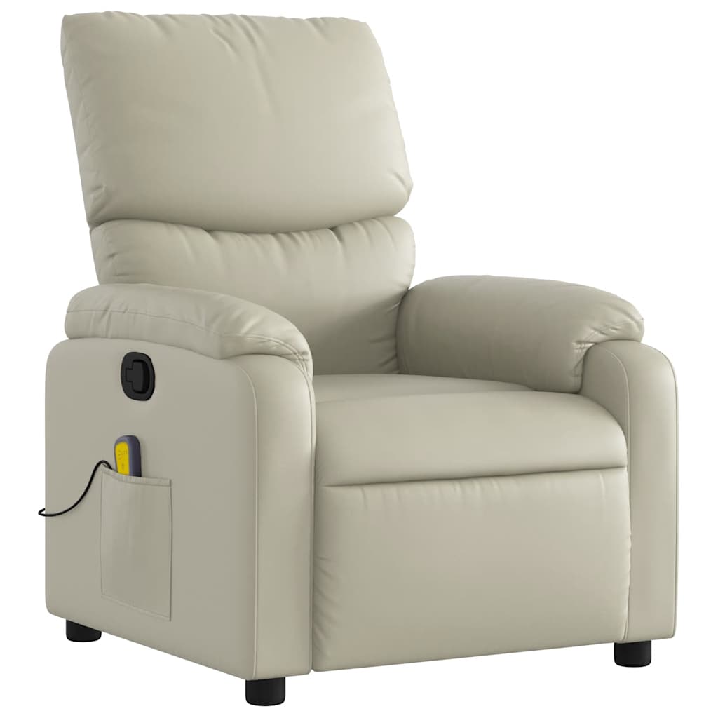 Fauteuil inclinable de massage Crème Similicuir - XIOS