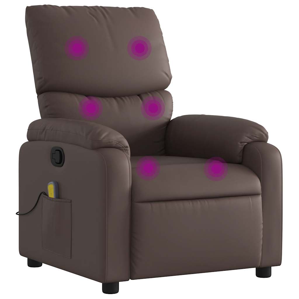 Fauteuil de massage inclinable Marron Similicuir - XIOS