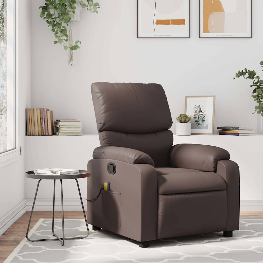 Fauteuil de massage inclinable Marron Similicuir - XIOS
