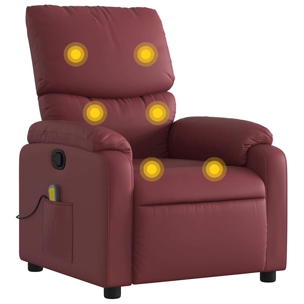 Fauteuil de massage inclinable Rouge bordeaux Similicuir - XIOS
