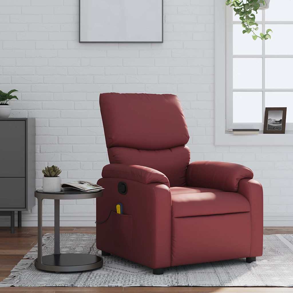 Fauteuil de massage inclinable Rouge bordeaux Similicuir - XIOS