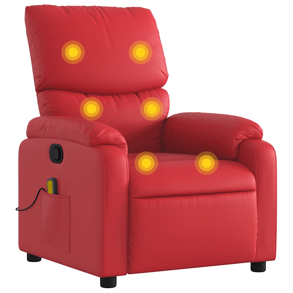 Fauteuil de massage inclinable rouge similicuir - XIOS