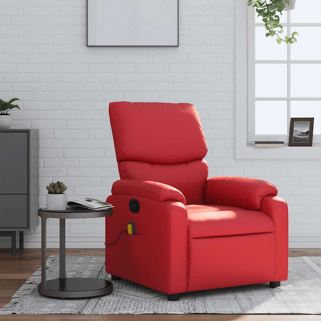 Fauteuil de massage inclinable rouge similicuir - XIOS