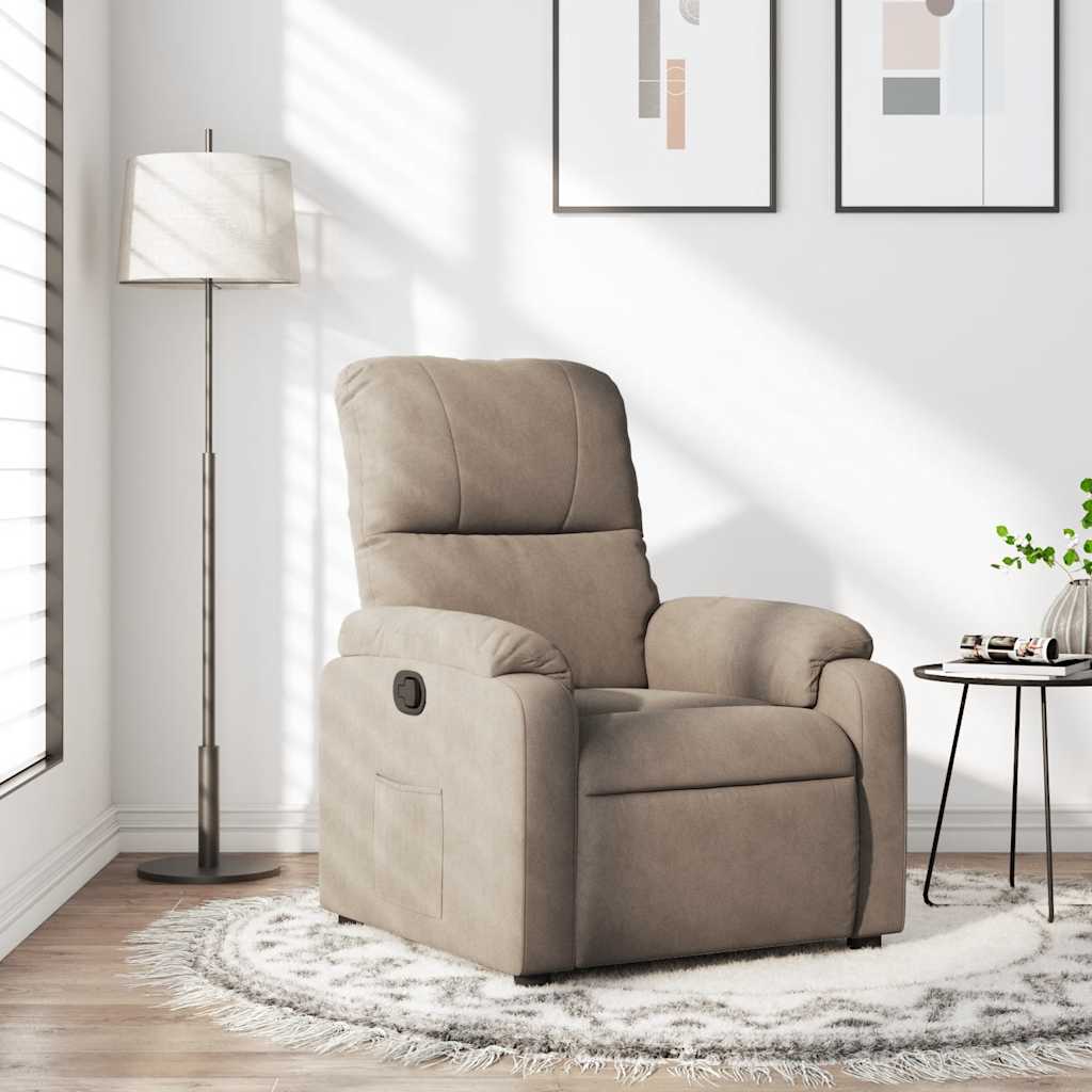 Fauteuil inclinable taupe tissu microfibre - XIOS