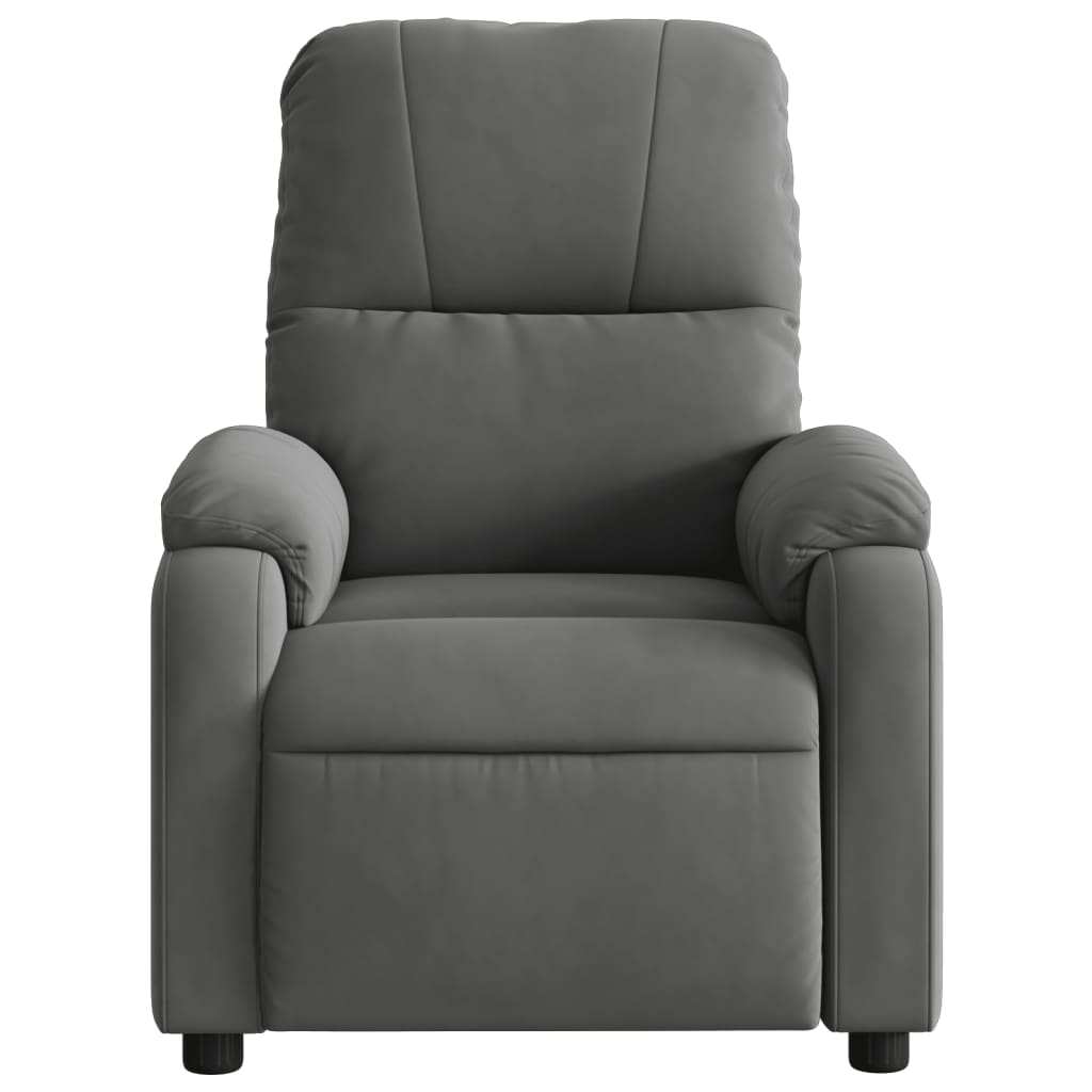 Fauteuil inclinable gris foncé tissu microfibre - XIOS