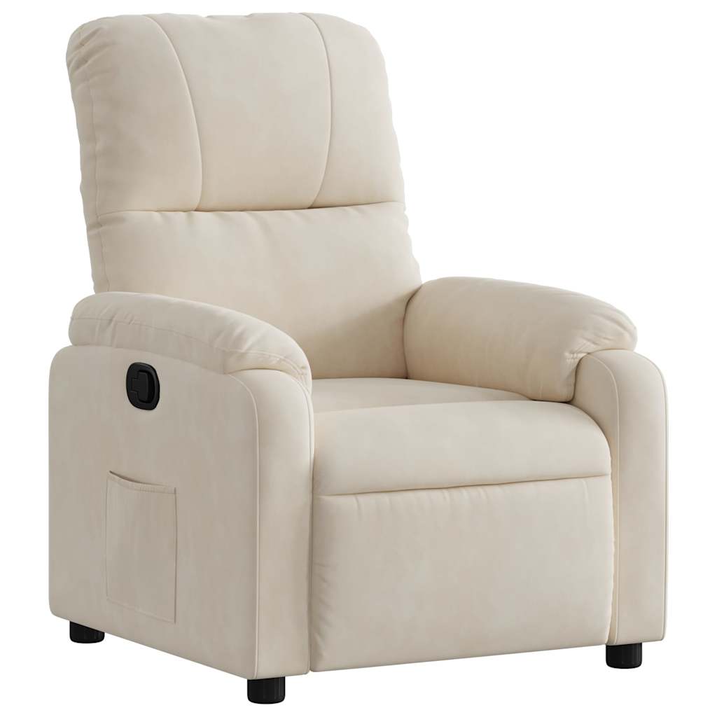Fauteuil inclinable beige tissu microfibre - XIOS