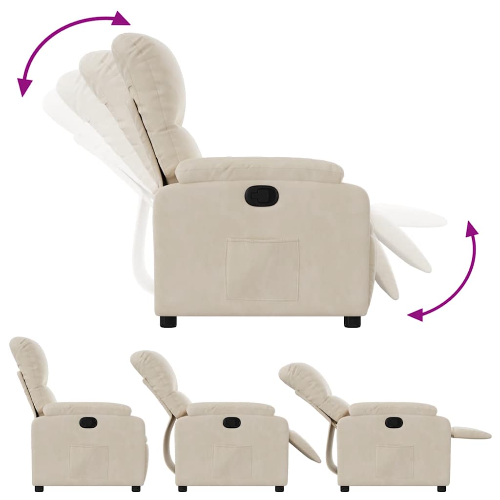 Fauteuil inclinable beige tissu microfibre