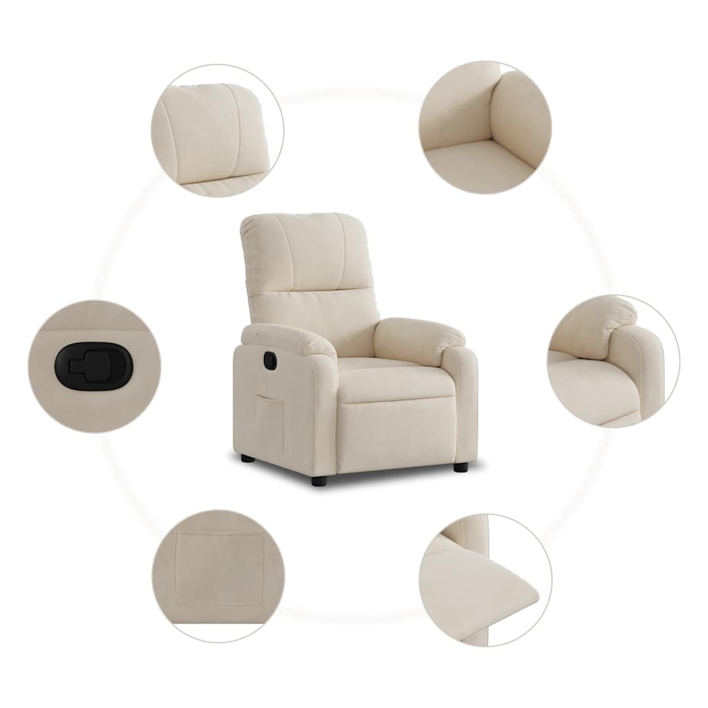 Fauteuil inclinable beige tissu microfibre - XIOS