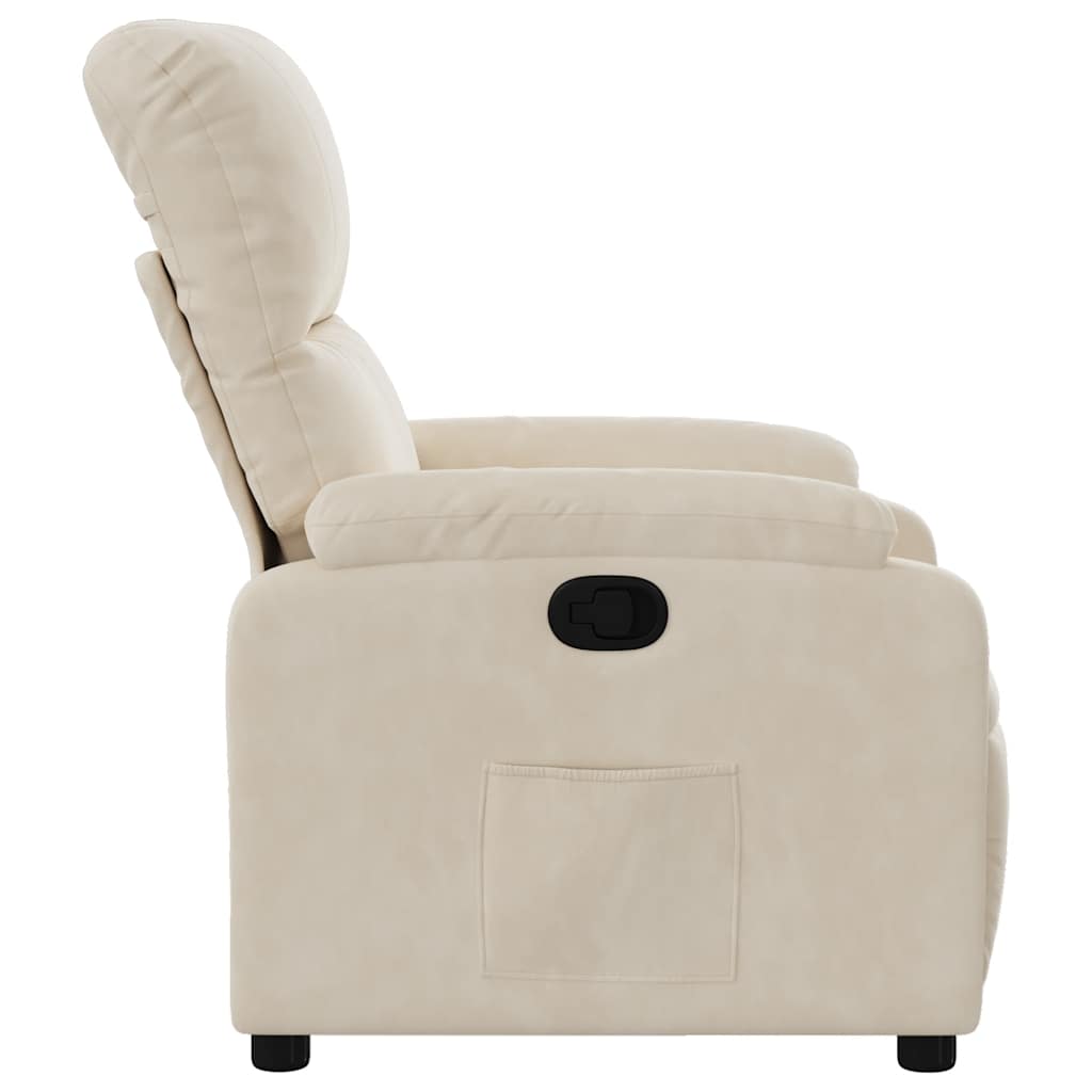 Fauteuil inclinable beige tissu microfibre