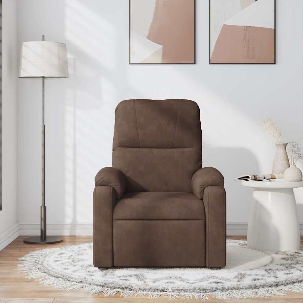 Fauteuil inclinable de massage marron tissu microfibre - XIOS