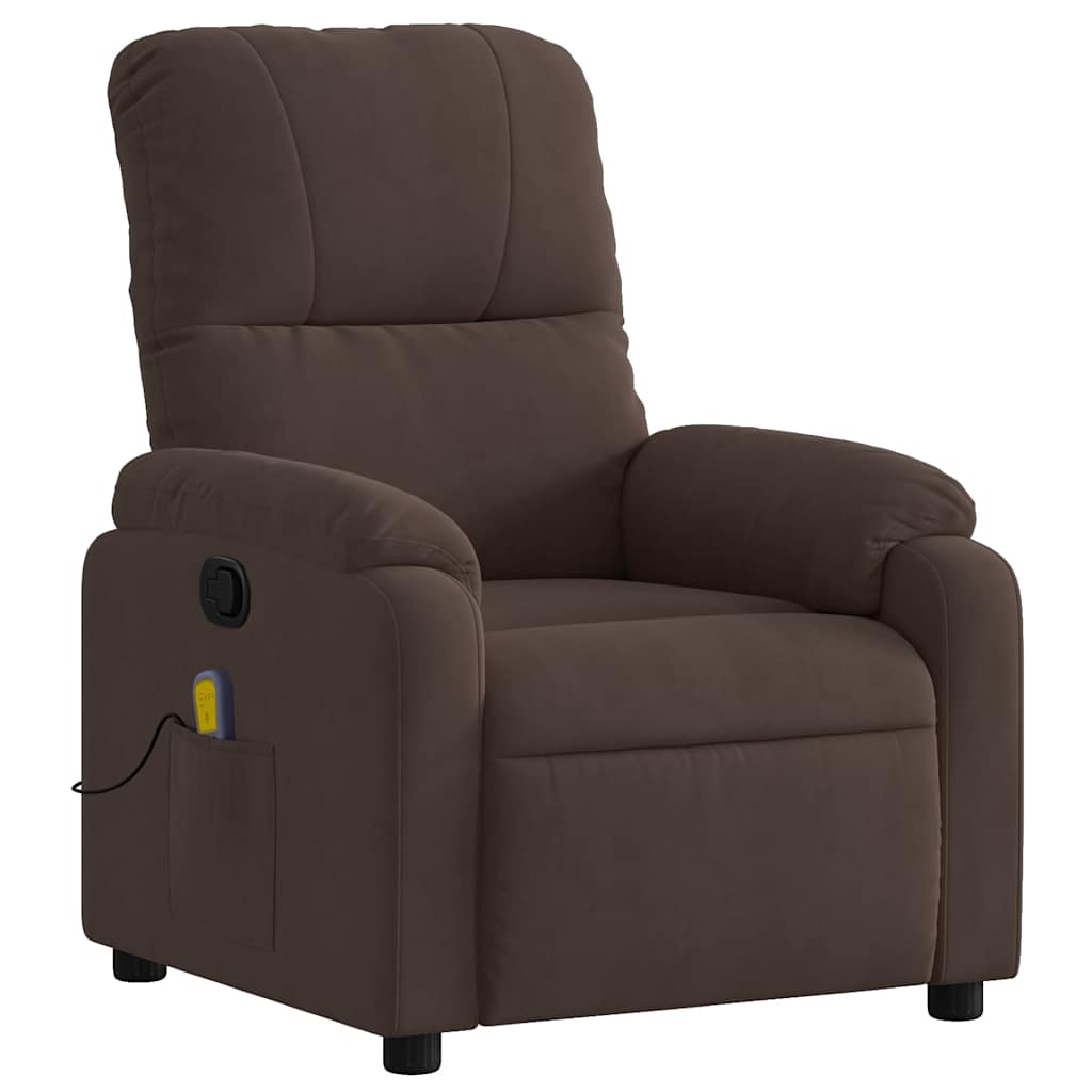 Fauteuil inclinable de massage marron tissu microfibre - XIOS