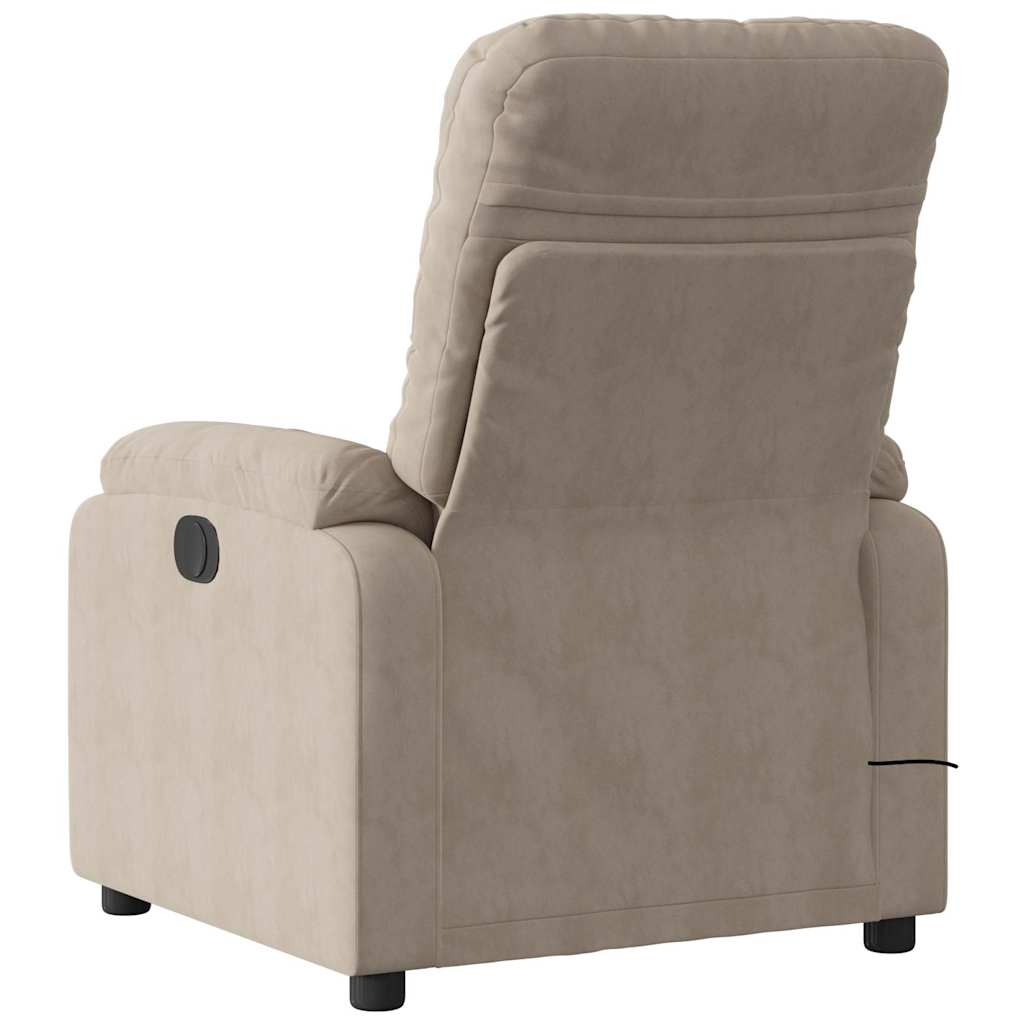 Fauteuil inclinable de massage taupe tissu microfibre - XIOS